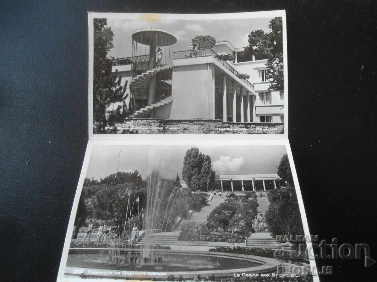VARNA, Golden Sands, Old postcards, 8 pieces, leaflet - 5 VARNA, Golden Sands, Old postcards, 8 pieces, leaflet - 5