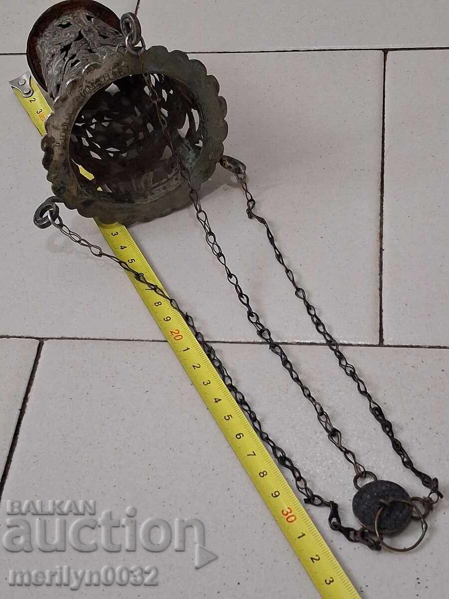 Παράδοση Αναγεννησιακό ασημένιο οικιακό καντήλι ασήμι σταυρός Παράδοση Αναγεννησιακό ασημένιο οικιακό καντήλι ασήμι σταυρός