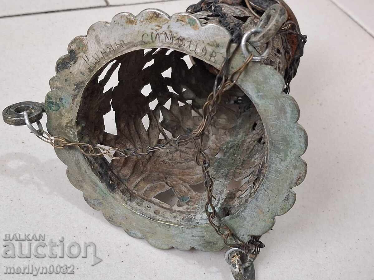 Αναγεννησιακό ασημένιο οικιακό καντήλι ασήμι σταυρός - 6 Αναγεννησιακό ασημένιο οικιακό καντήλι ασήμι σταυρός - 6