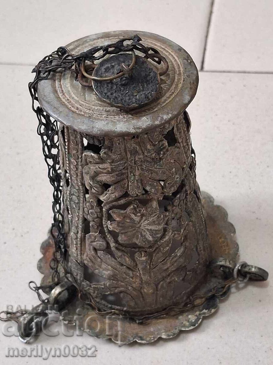 Αναγεννησιακό ασημένιο οικιακό καντήλι ασήμι σταυρός - 7 Αναγεννησιακό ασημένιο οικιακό καντήλι ασήμι σταυρός - 7