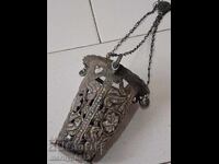 Αναγεννησιακό ασημένιο οικιακό καντήλι ασήμι σταυρός