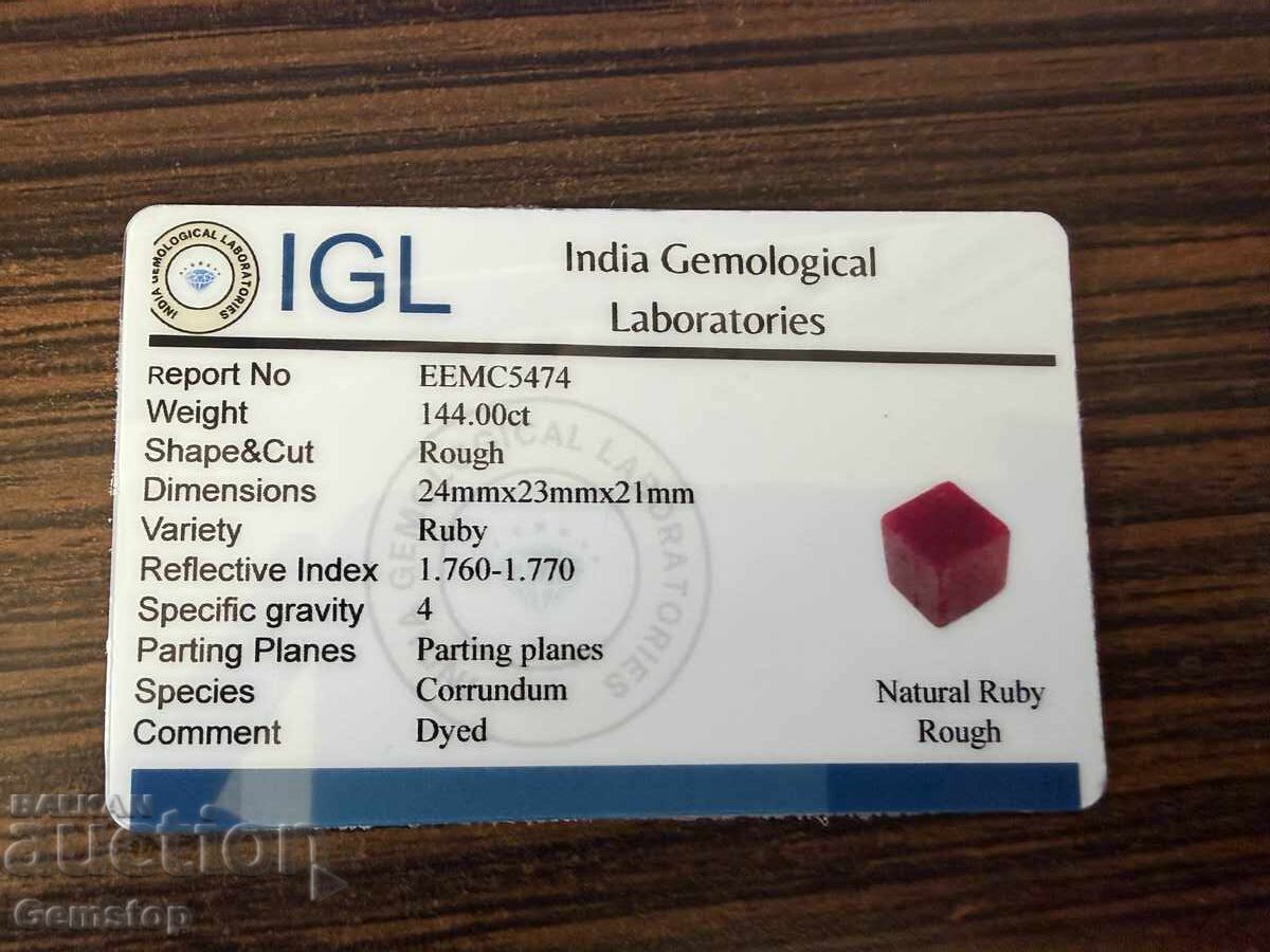 Παράδοση ΒΖΤ! 144.00 καράτια φυσικό ρουμπίνι κύβος πιστοποιημένο IGL από 1ο! Παράδοση ΒΖΤ! 144.00 καράτια φυσικό ρουμπίνι κύβος πιστοποιημένο IGL από 1ο!