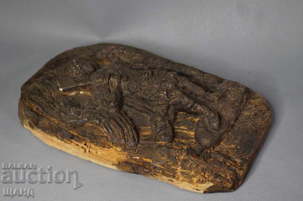 Livrarea Veche icoană din lemn, panou sculptat în lemn Sf. Arhanghel Mihail Livrarea Veche icoană din lemn, panou sculptat în lemn Sf. Arhanghel Mihail