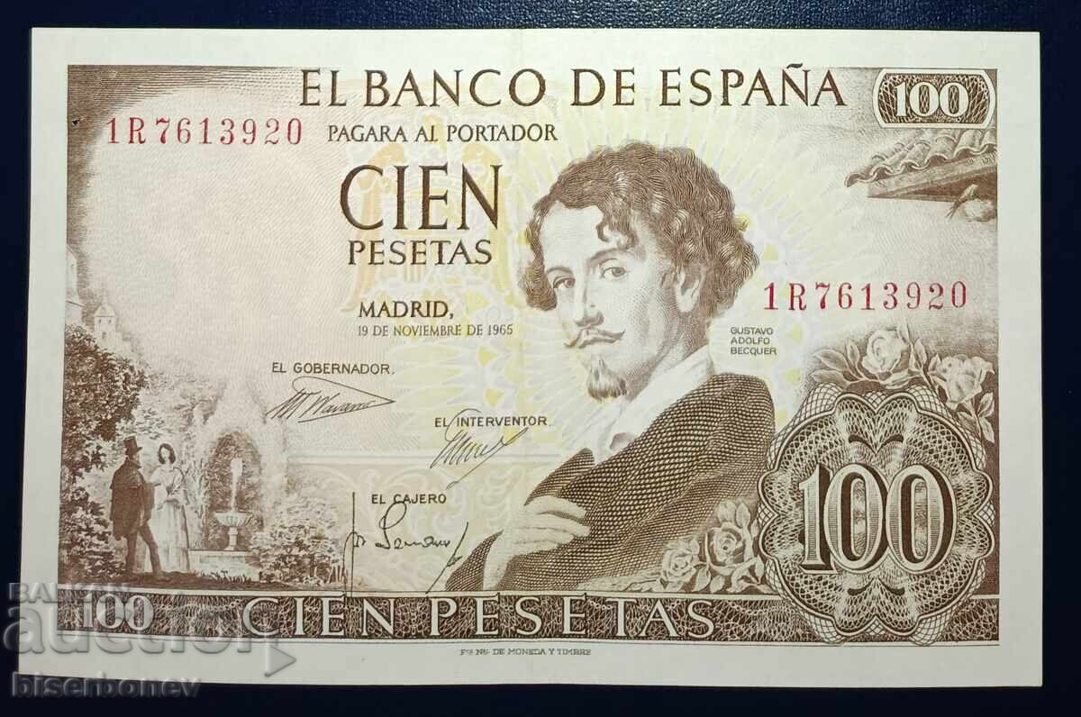 Spain, Испания , 100 песети 1965 г, XF Spain, Испания , 100 песети 1965 г, XF
