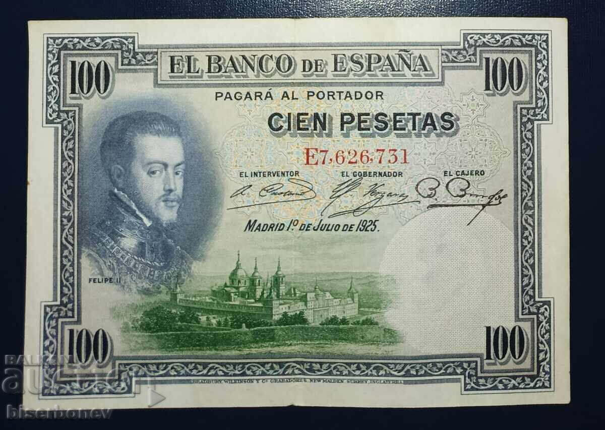 Spain, Spain, 100 Pesetas 1925, VF/XF Spain, Spain, 100 Pesetas 1925, VF/XF