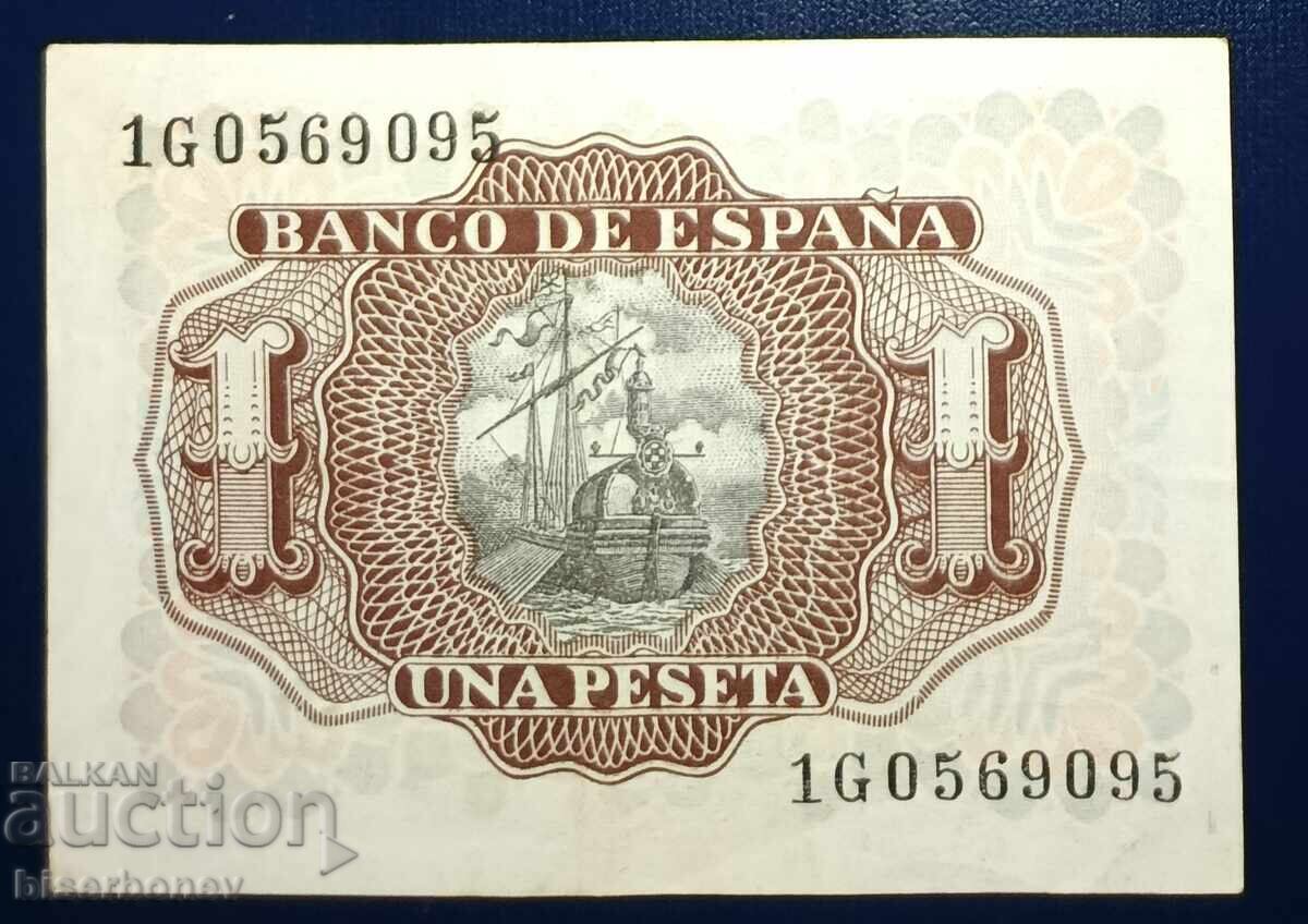 Spain, Испания , 1 песета 1953 г, VF/XF с цена 5.00 лв. | € 2.56 Spain, Испания , 1 песета 1953 г, VF/XF с цена 5.00 лв. | € 2.56