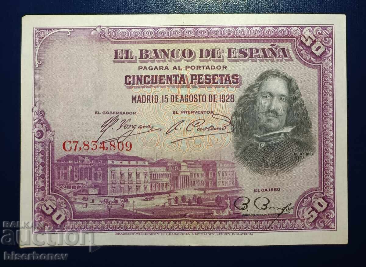 Spain, Испания , 50 песети 1928 г, VF+ Spain, Испания , 50 песети 1928 г, VF+