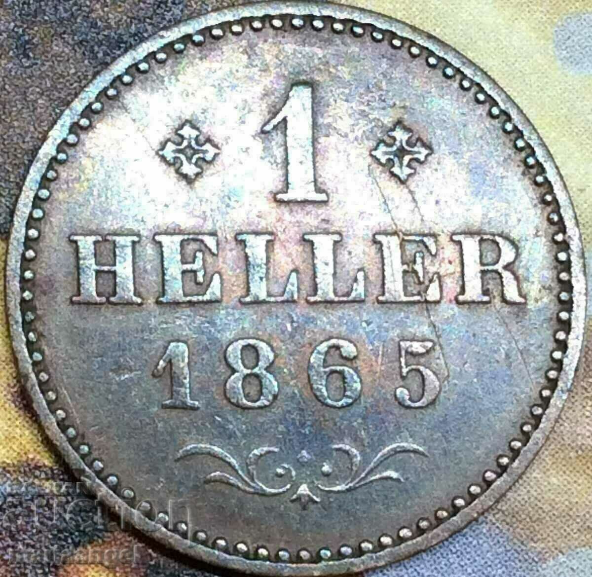 Φρανκφούρτη 1865 1 Heller Γερμανία με τιμή 27.00 BGN | € 13.80 Φρανκφούρτη 1865 1 Heller Γερμανία με τιμή 27.00 BGN | € 13.80