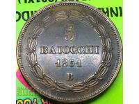 5 baĭochi 1851 Βατικανό 40mm 40,95g Πίος IX χάλκινος