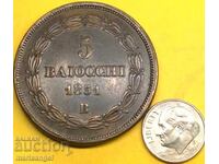 5 baiocchi 1851 Vatican 40mm 40,95g Pius IX bronz