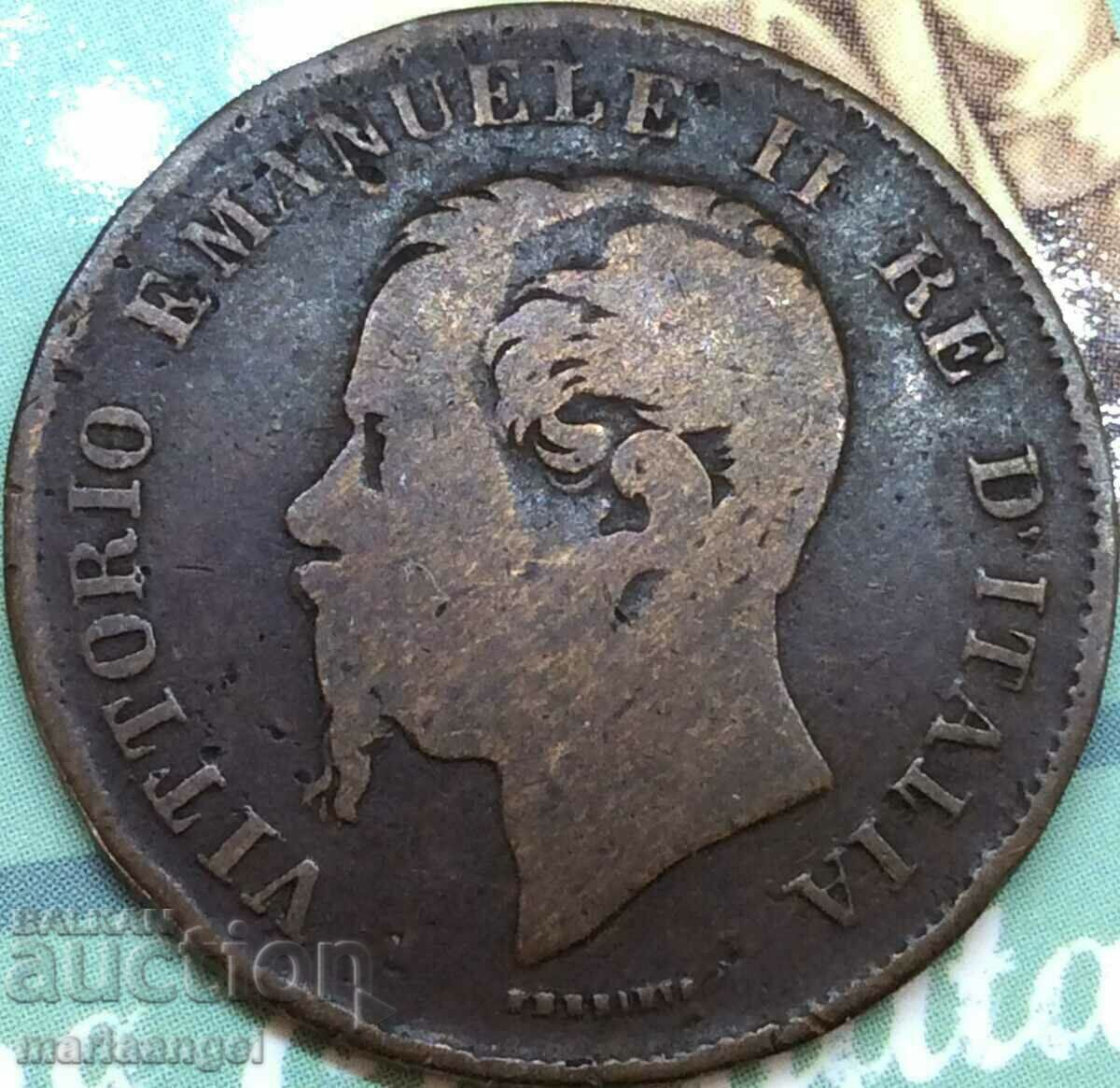 5 centesimi 1861 Italy M - Milan Victorio Emanuele III - 6 5 centesimi 1861 Italy M - Milan Victorio Emanuele III - 6