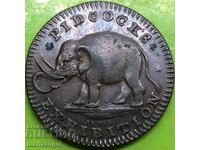 Great Britain Farthing 1795-1801 Middlesex Pidcock Off. rare