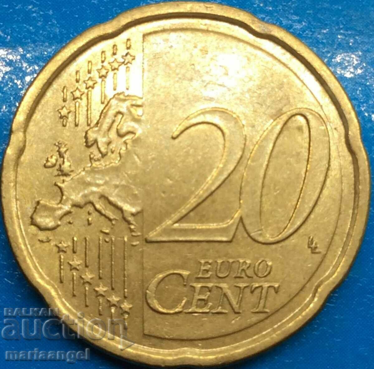 20 de cenți de euro 2008 alamă din Cipru cu preț 7.00 BGN | € 3.58 20 de cenți de euro 2008 alamă din Cipru cu preț 7.00 BGN | € 3.58