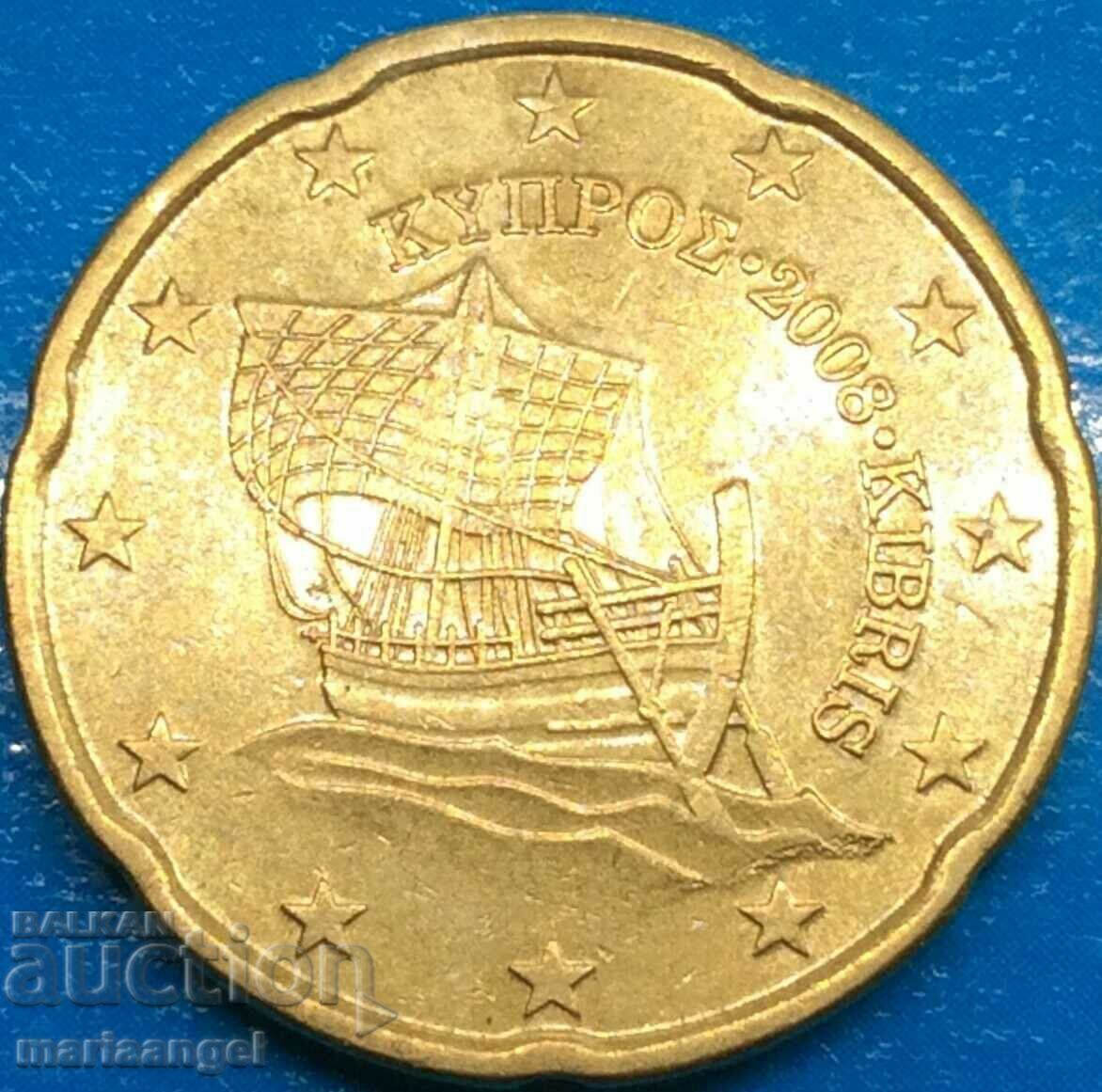 20 de cenți de euro 2008 alamă din Cipru - 6 20 de cenți de euro 2008 alamă din Cipru - 6