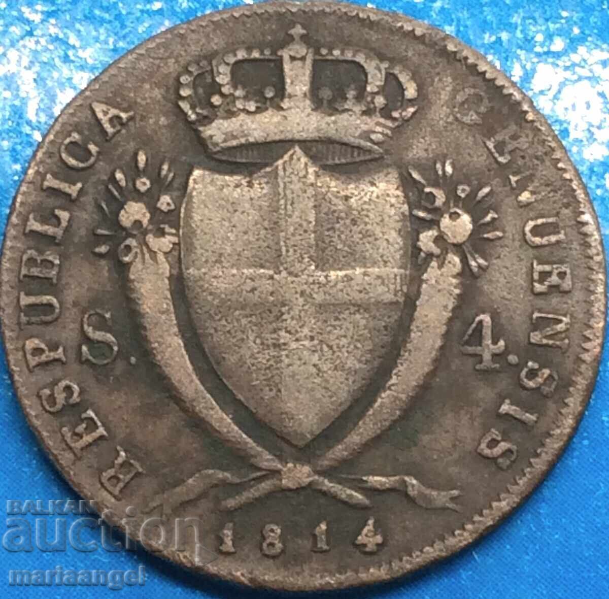 4 soldi 1814 Genoese Republic Italy silver - 5 4 soldi 1814 Genoese Republic Italy silver - 5