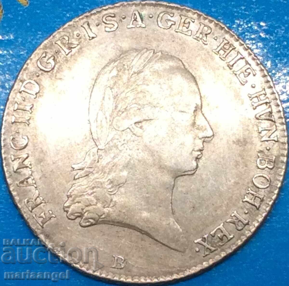 1/4 thaler 1797 Austria B - Kremnitz Slovakia Franz II Patina