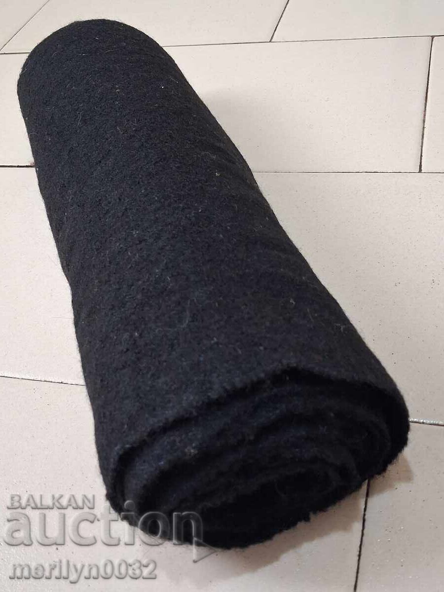 Roll of old hand-woven woolen fabric 4/0.38m black broadcloth with price 67.00 BGN | € 34.26 Roll of old hand-woven woolen fabric 4/0.38m black broadcloth with price 67.00 BGN | € 34.26