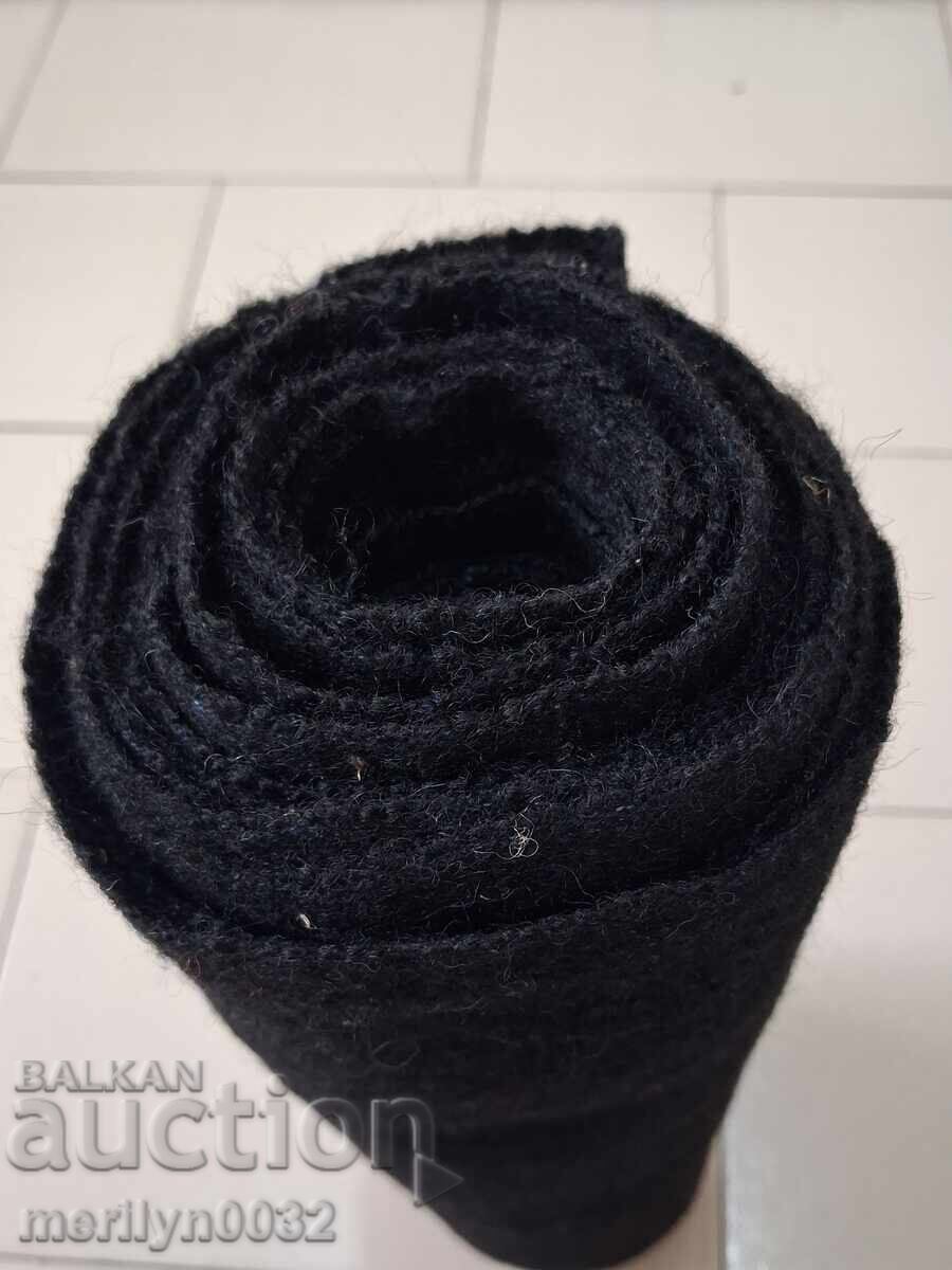 Auction Roll of old hand-woven woolen fabric 4/0.38m black broadcloth Auction Roll of old hand-woven woolen fabric 4/0.38m black broadcloth