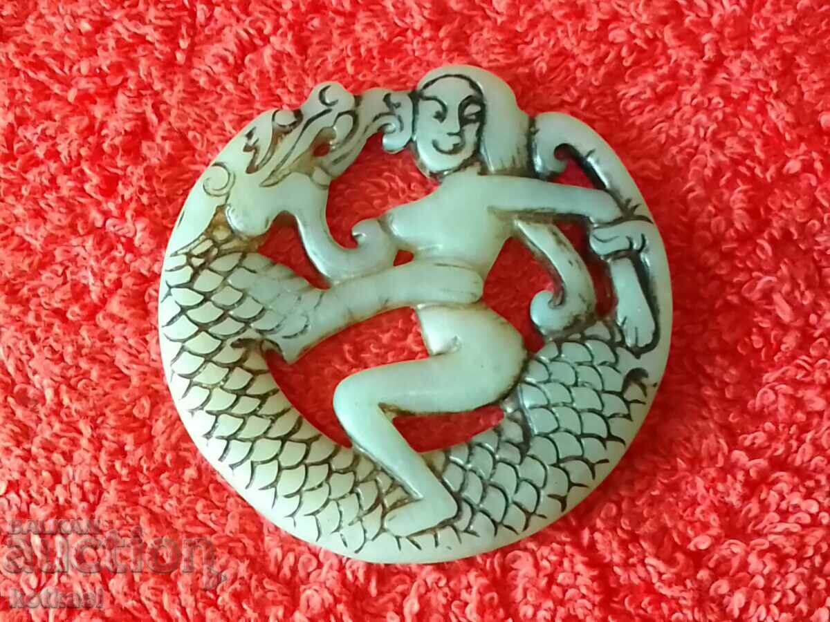 Παράδοση Φυσικό κρεμαστό νεφρίτη φιγούρα σεξ ερωτική γυναίκα δράκος Παράδοση Φυσικό κρεμαστό νεφρίτη φιγούρα σεξ ερωτική γυναίκα δράκος