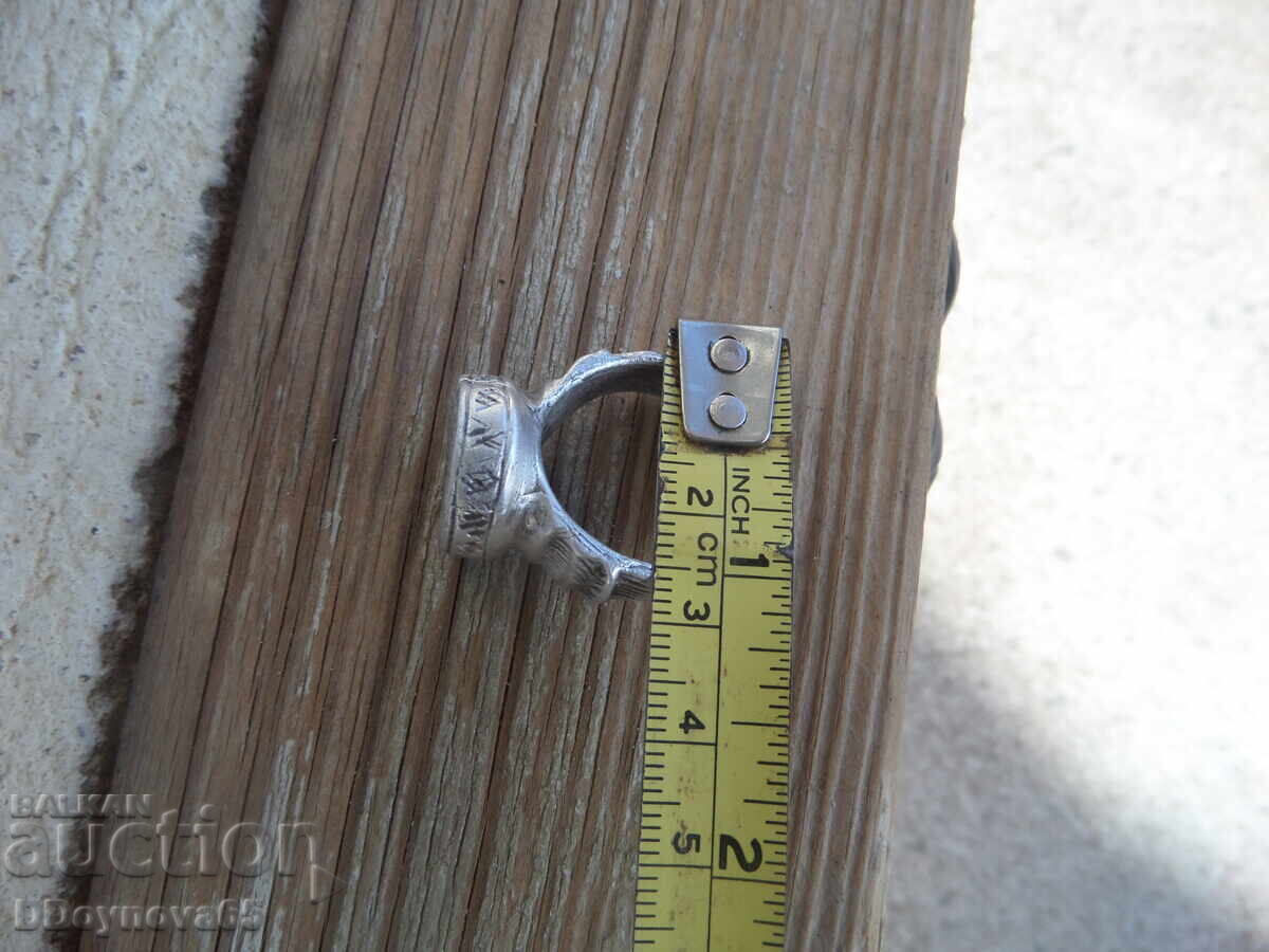 Inel masiv vechi din argint - 5 Inel masiv vechi din argint - 5