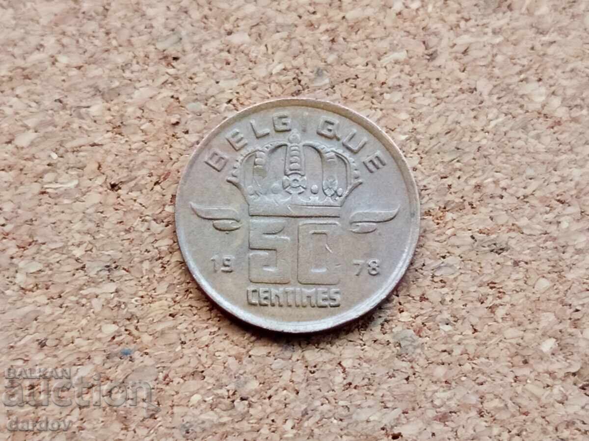 Belgia 50 cenți, 1978 cu preț 0.90 BGN | € 0.46 Belgia 50 cenți, 1978 cu preț 0.90 BGN | € 0.46