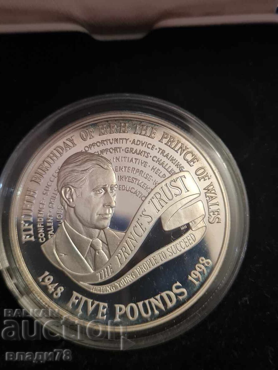 Δημοπρασία Ασημένιο νόμισμα 5 λιρών 1998 Δημοπρασία Ασημένιο νόμισμα 5 λιρών 1998