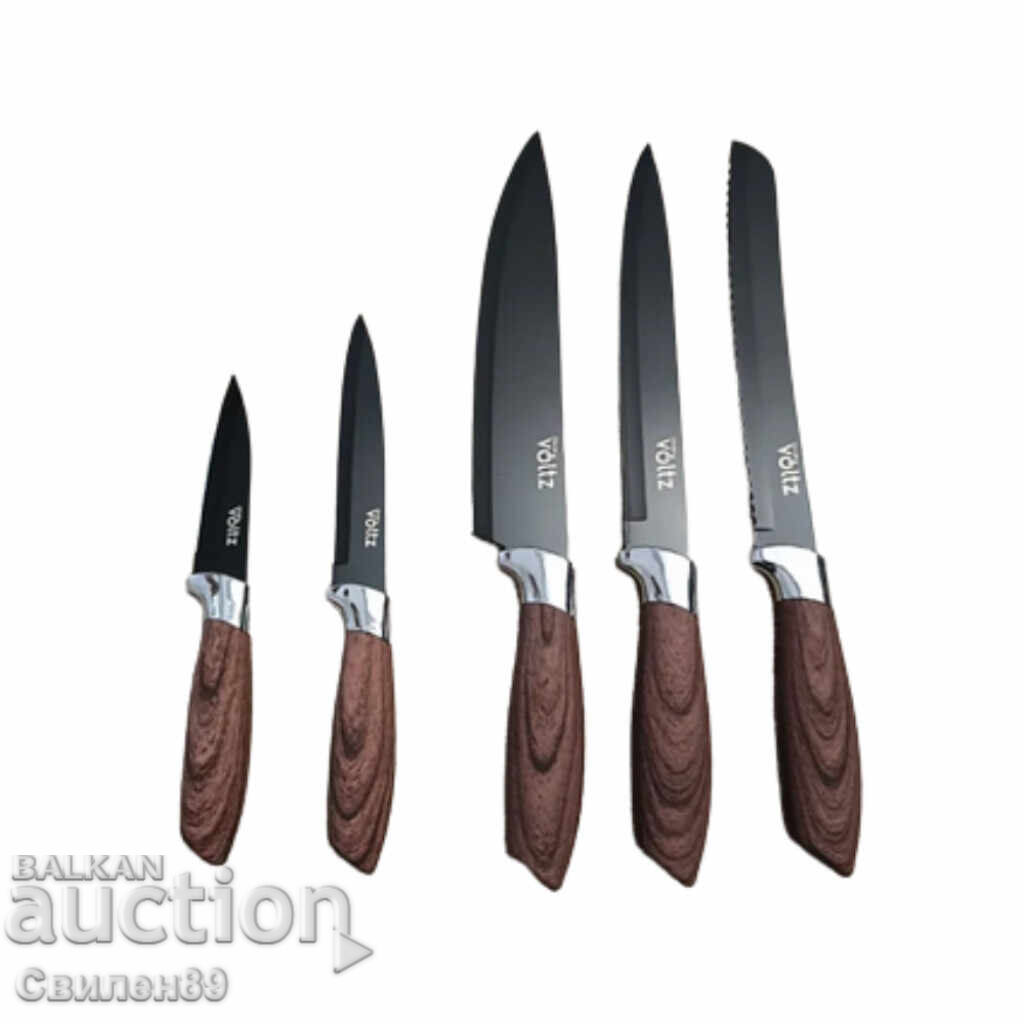 Σετ μαχαιριών Voltz με μαρμάρινη επίστρωση και βάση – Στυλ, ο με τιμή 48.00 BGN | € 24.54 Σετ μαχαιριών Voltz με μαρμάρινη επίστρωση και βάση – Στυλ, ο με τιμή 48.00 BGN | € 24.54