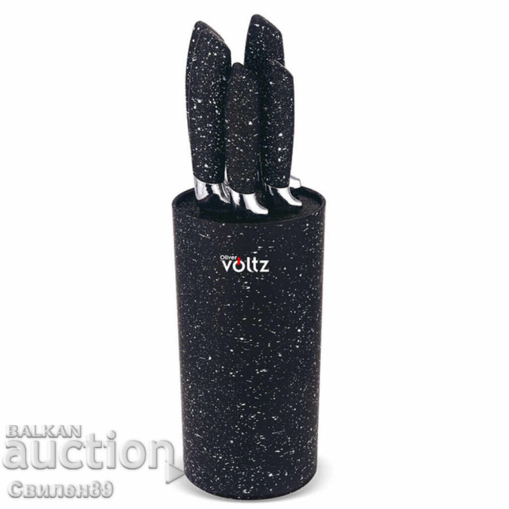 Σετ μαχαιριών Voltz με μαρμάρινη επίστρωση και βάση – Στυλ, ο - 7 Σετ μαχαιριών Voltz με μαρμάρινη επίστρωση και βάση – Στυλ, ο - 7