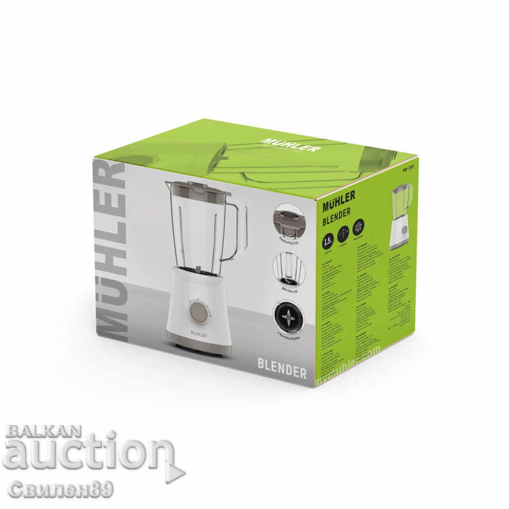 Muhler MB-355 Blender, 500W, 1.5L, plastic jug Muhler MB-355 Blender, 500W, 1.5L, plastic jug