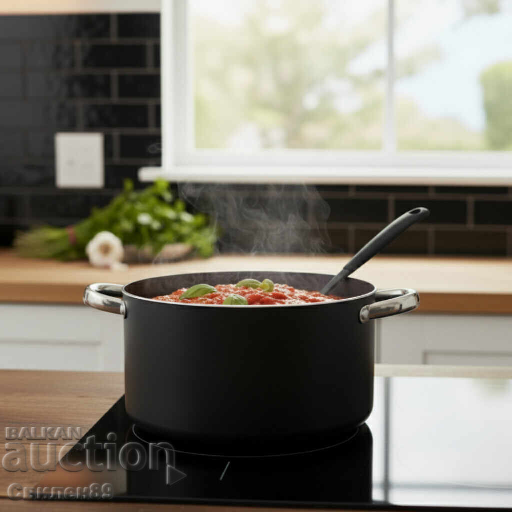 Алуминиева тенджера с мраморно покритие и капак – здравослов - 5 Алуминиева тенджера с мраморно покритие и капак – здравослов - 5