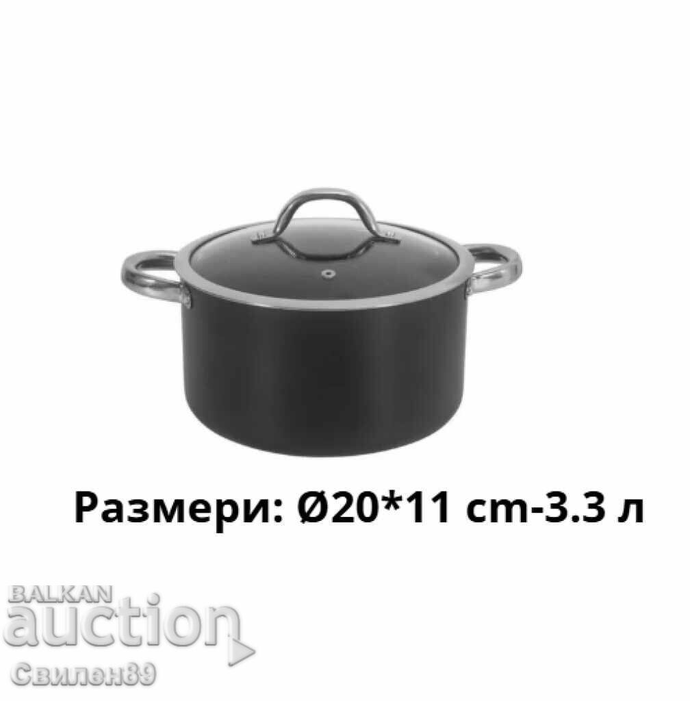 Алуминиева тенджера с мраморно покритие и капак – здравослов - 6 Алуминиева тенджера с мраморно покритие и капак – здравослов - 6