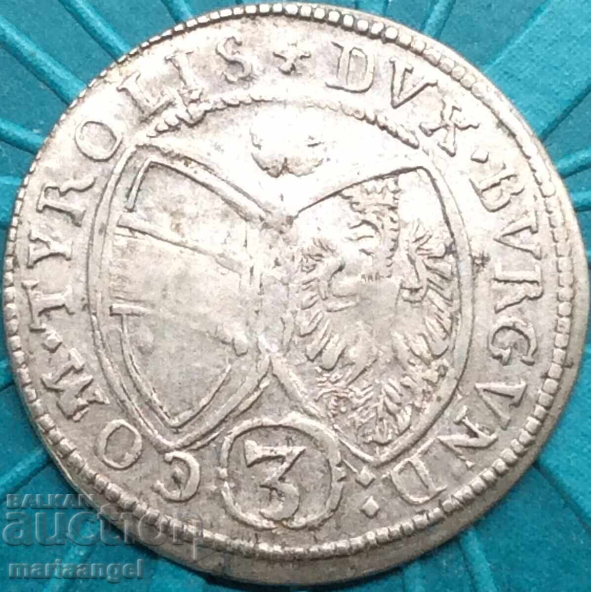 Αυστρία 3 Κρόιτσερ 1646 Φερδινάνδος Κάρολος Τιρόλο ασήμι - 6