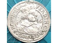 Австрия 3 Кройцера 1646 Фердинанд Карл Тирол сребро