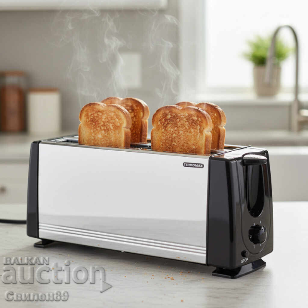 Тостер за 4 филии Termomax TX401S, 1200W, метален Тостер за 4 филии Termomax TX401S, 1200W, метален