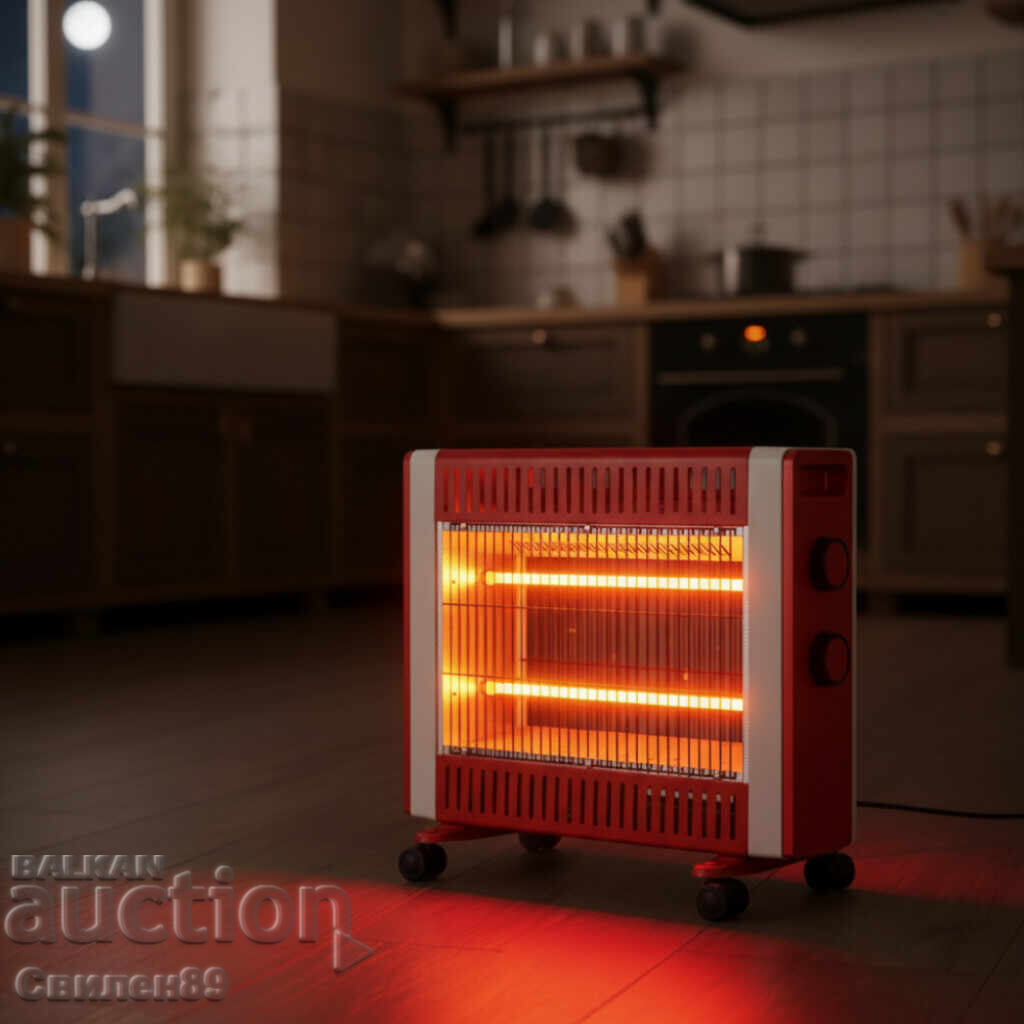 Quartz heater 1500W with 2 settings and mobile wheels - fast Quartz heater 1500W with 2 settings and mobile wheels - fast