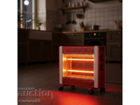 Quartz heater 1500W with 2 settings and mobile wheels - fast