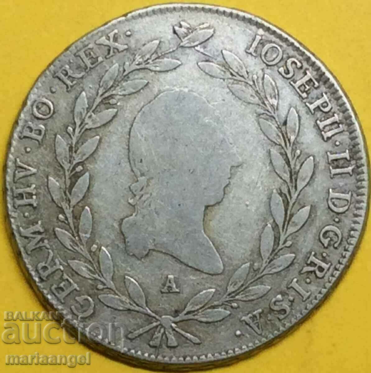 Austria 20 Kreuzer 1785 A - Vienna Joseph II 29 mm silver Austria 20 Kreuzer 1785 A - Vienna Joseph II 29 mm silver