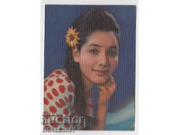 Στερεοσκοπική κάρτα 3D που αναβοσβήνει κυρία με λουλούδι/7068