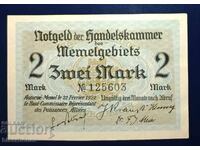 Memel, Memel/Klaipėda/Lithuania, 2 Marks, 1922, aUNC/UNC-1