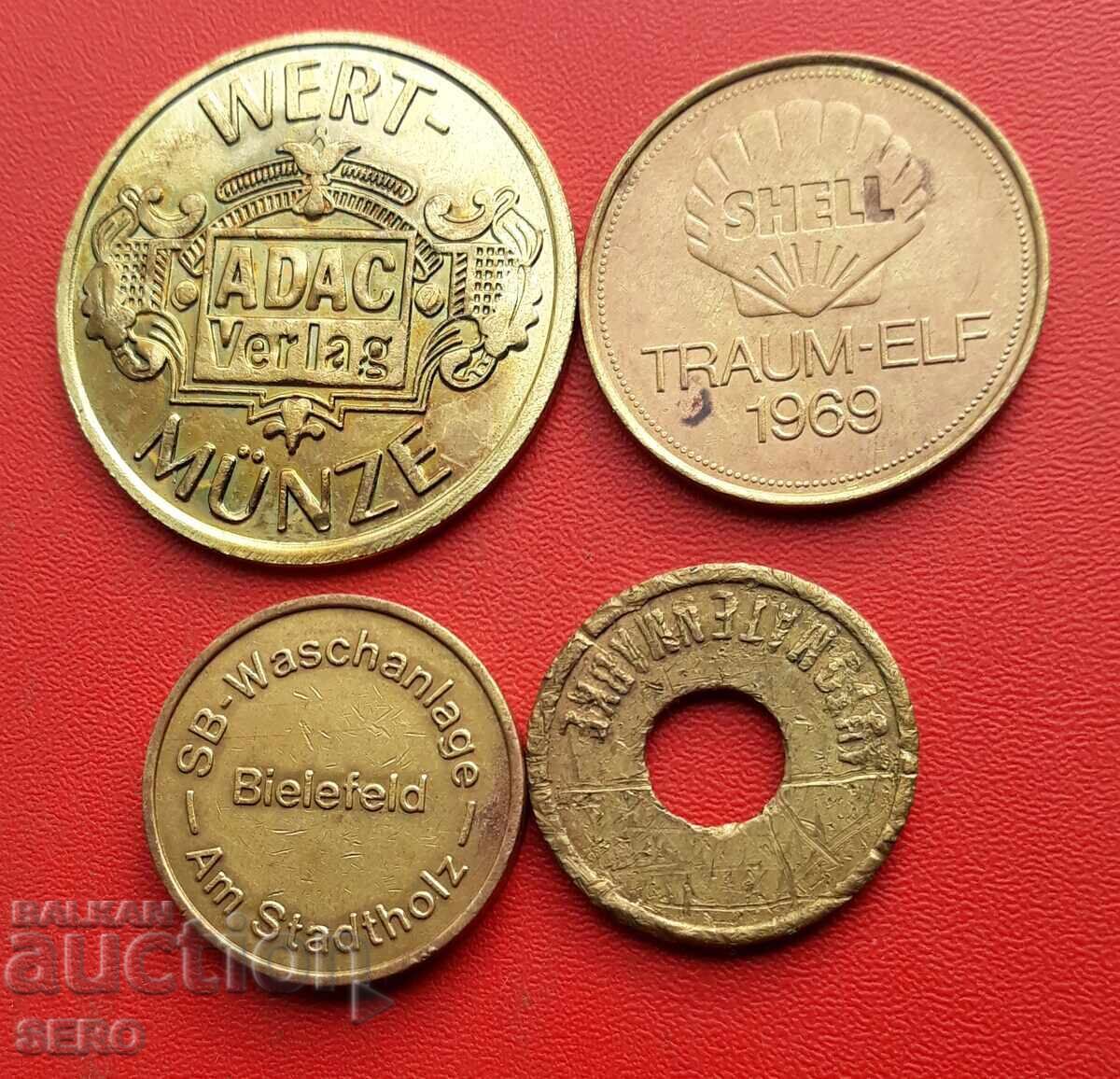 Germania-lot 4 jetoane cu preț 2.00 BGN | € 1.02 Germania-lot 4 jetoane cu preț 2.00 BGN | € 1.02