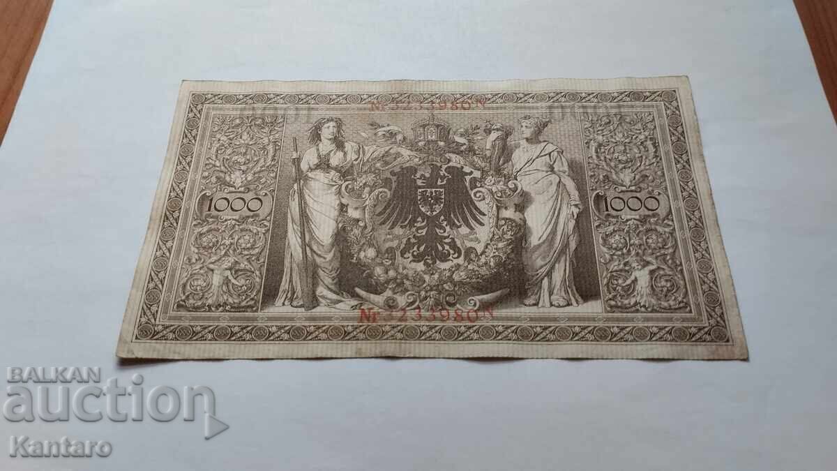 Banknote - GERMANY - 1000 Marks - 1910 - red seal - 5 Banknote - GERMANY - 1000 Marks - 1910 - red seal - 5