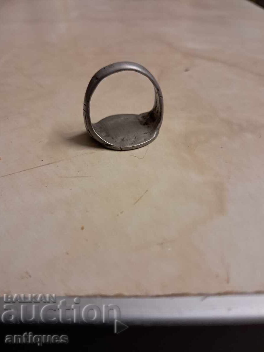 Παράδοση Ασημένιο τουρκικό δαχτυλίδι-σφραγίδα παλαιού τύπου
