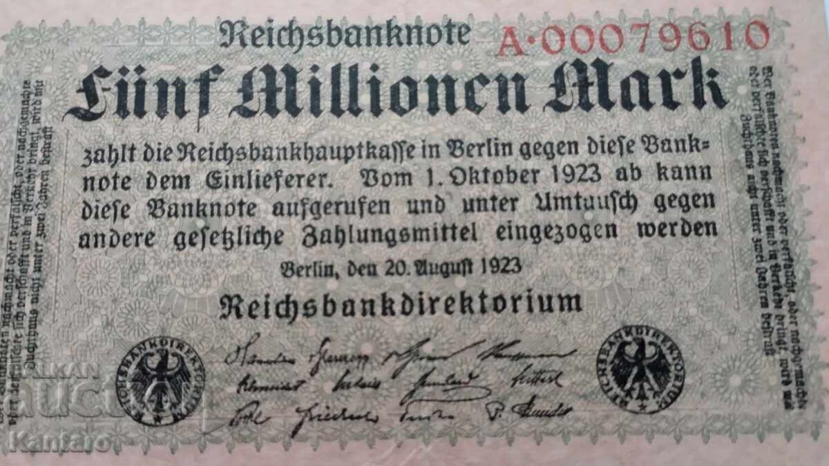 Banknote - GERMANY - 5,000,000 marks - 1923 - 5 Banknote - GERMANY - 5,000,000 marks - 1923 - 5