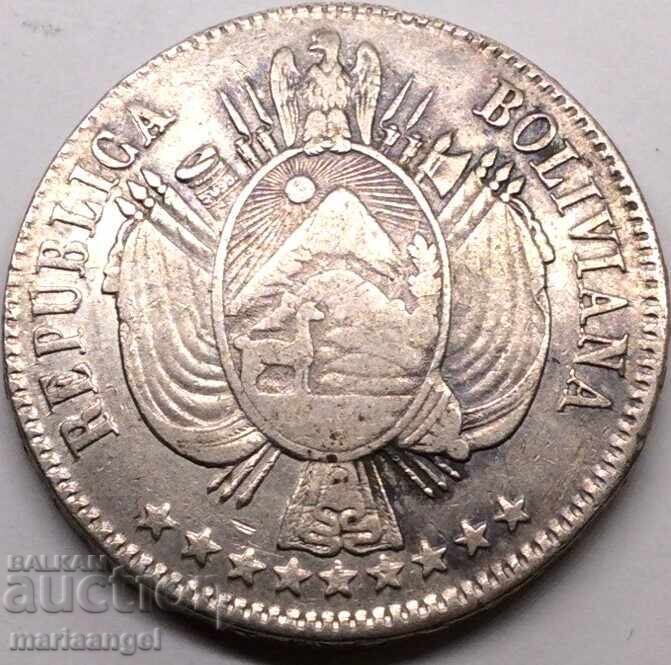 Βολιβία 1865 1 μπολιβιάνο 24,85 g ασήμι - εξαιρετικά σπάνιο Βολιβία 1865 1 μπολιβιάνο 24,85 g ασήμι - εξαιρετικά σπάνιο