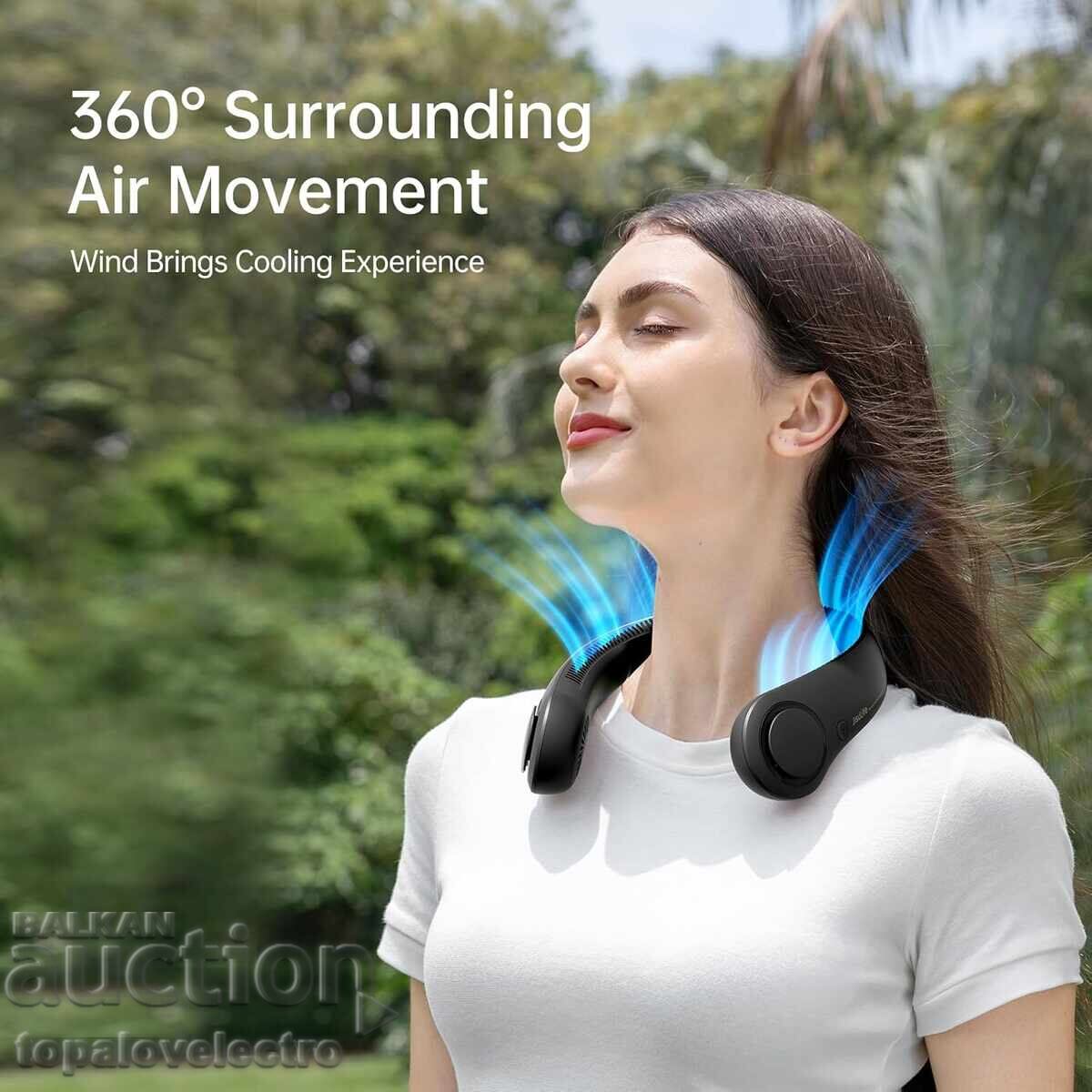 НОВ! USB вентилатор за врат 5 скорости, 4000 mAh, безопасен, с цена 21.00 лв. | € 10.74 НОВ! USB вентилатор за врат 5 скорости, 4000 mAh, безопасен, с цена 21.00 лв. | € 10.74