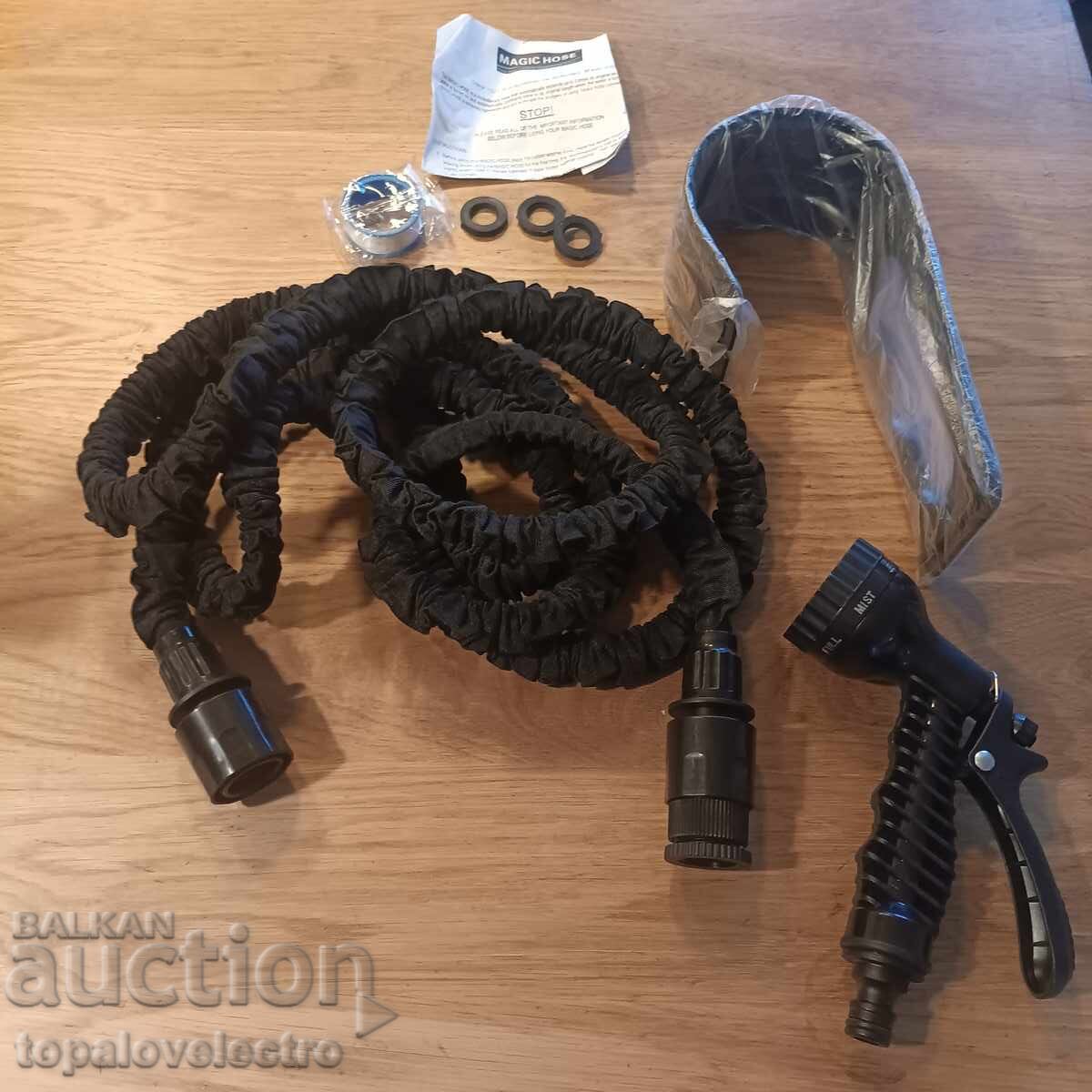 Auction NEW! Expandable garden hose 7.5m, with 7 spray patterns Auction NEW! Expandable garden hose 7.5m, with 7 spray patterns