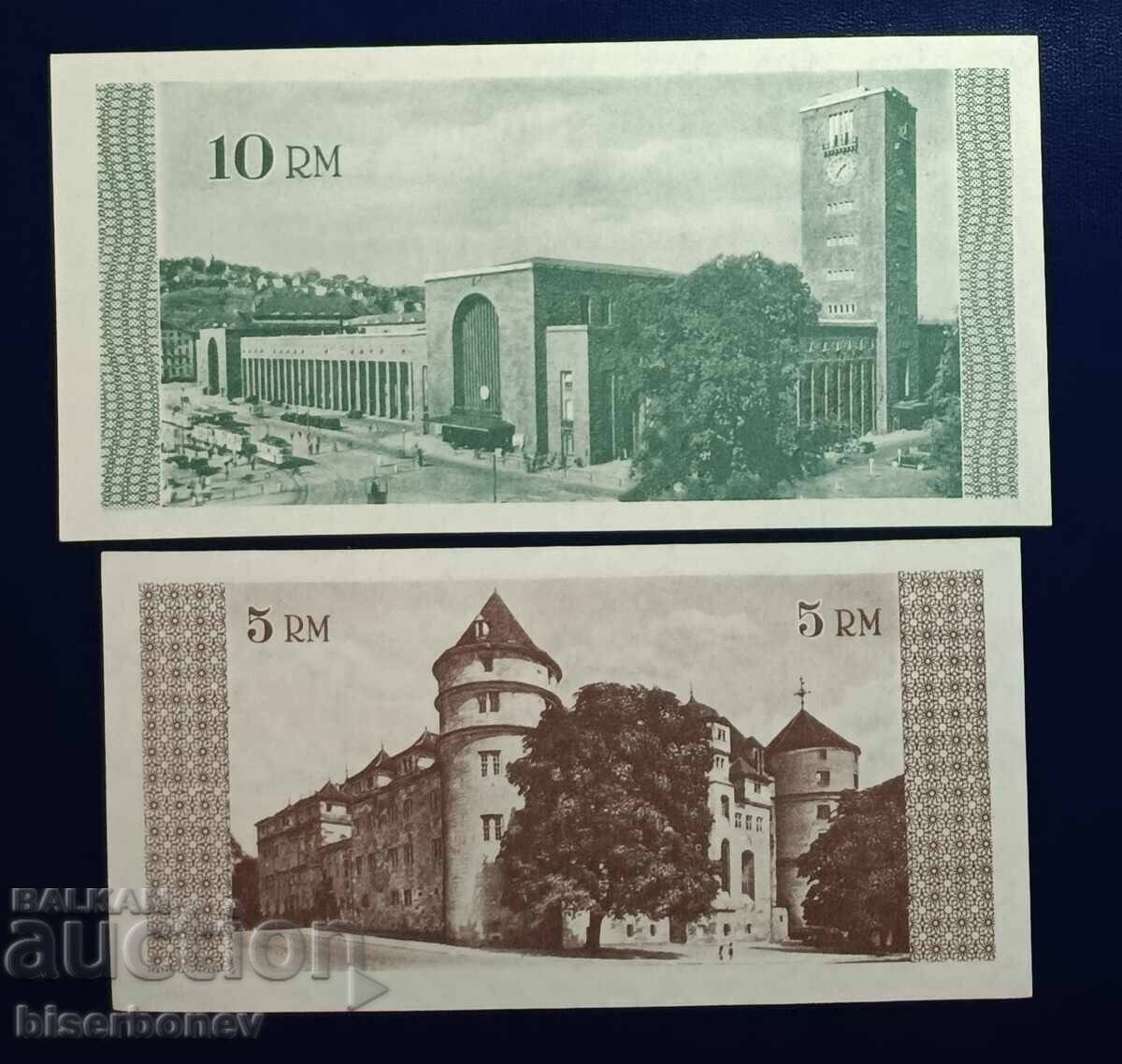 Γερμανία, παρτίδα από 1, 2, 5, 10 και 20 ράιχσμαρκ (Στουτγκάρδη), UNC - 5