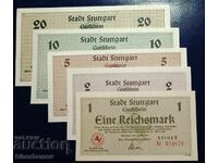 Γερμανία, παρτίδα από 1, 2, 5, 10 και 20 ράιχσμαρκ (Στουτγκάρδη), UNC
