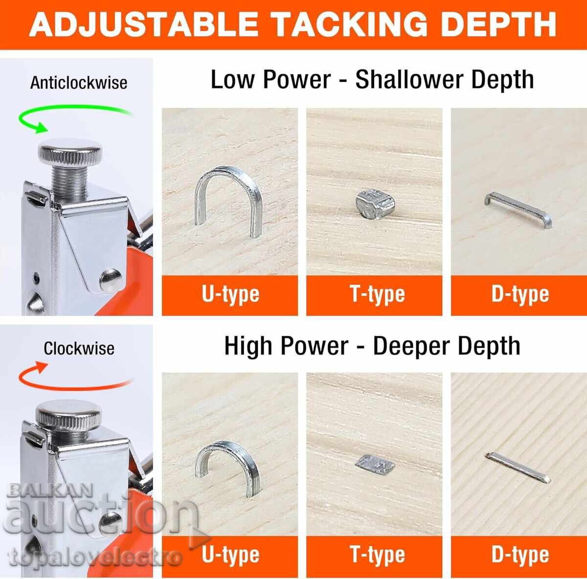 Аукцион НОВ! Телбод, такер 3-в-1 – за тапицерия, декорации и дърво, Аукцион НОВ! Телбод, такер 3-в-1 – за тапицерия, декорации и дърво,