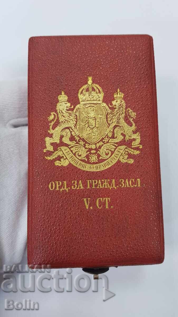 Σπάνιο Βασιλικό Τάγμα Πολιτικής Αξίας 5 λεπτών με κουτί με τιμή 630.00 BGN | € 322.11 Σπάνιο Βασιλικό Τάγμα Πολιτικής Αξίας 5 λεπτών με κουτί με τιμή 630.00 BGN | € 322.11